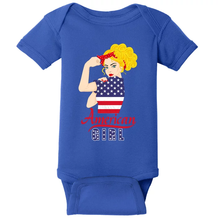 American 4Th Of July Labor Day Strong Red Bandana Cute Gift Baby Bodysuit