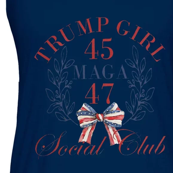 American 4th Of July Trump Girl Ladies Essential Flowy Tank