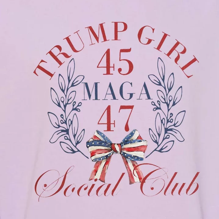 American 4th Of July Trump Girl Garment-Dyed Sweatshirt