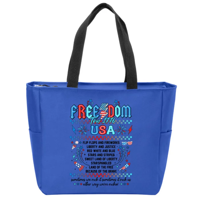 America 4th Of July 1776 Independence Day Zip Tote Bag