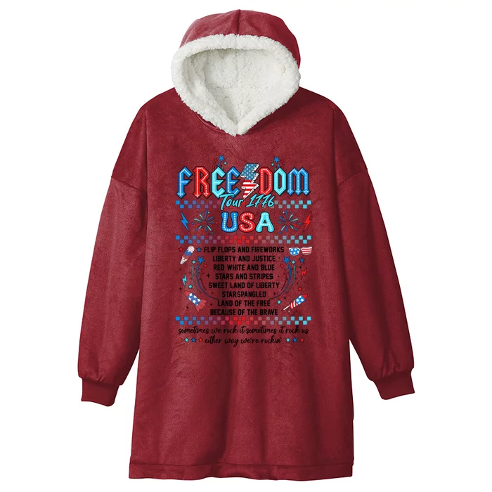 America 4th Of July 1776 Independence Day Hooded Wearable Blanket