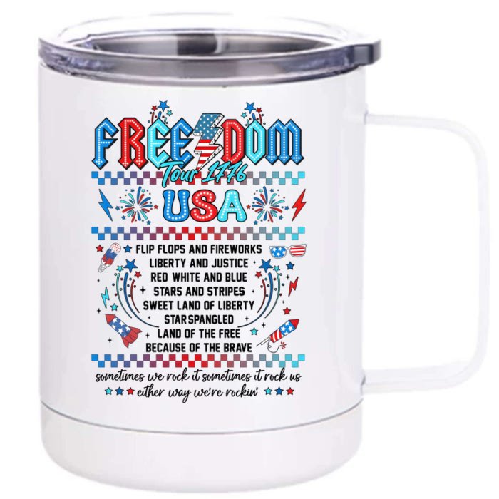 America 4th Of July 1776 Independence Day Front & Back 12oz Stainless Steel Tumbler Cup