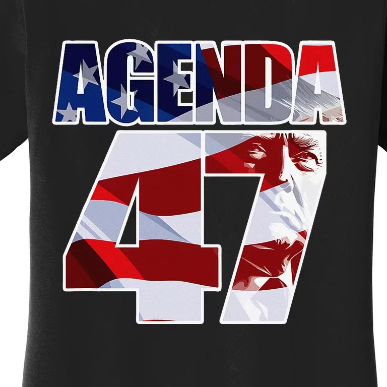 Agenda 47 Patriotic Trump ReElection Campaign Design Women's T-Shirt