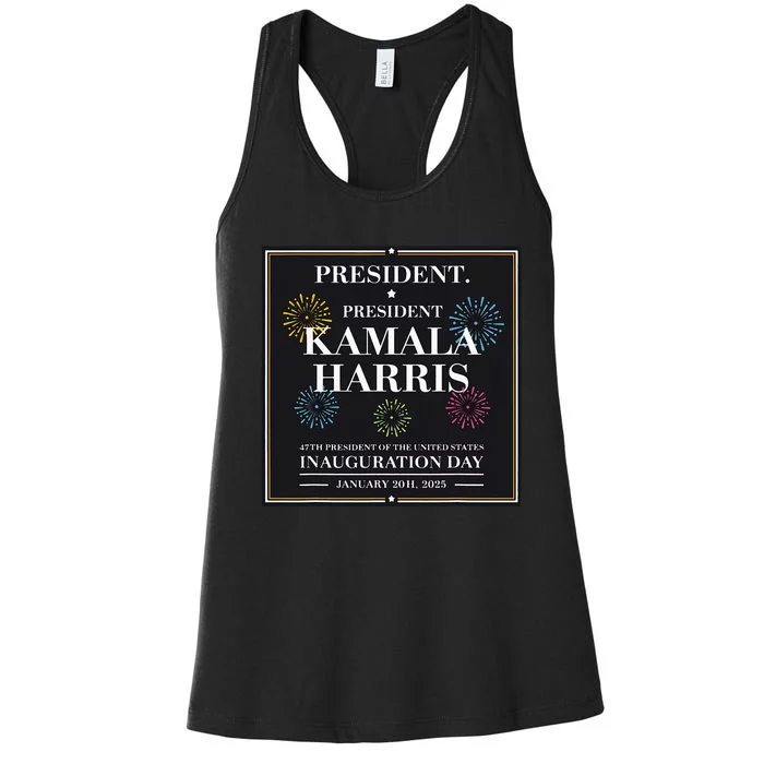 America’S 47th President Kamala Harris Inaugurated Women's Racerback Tank