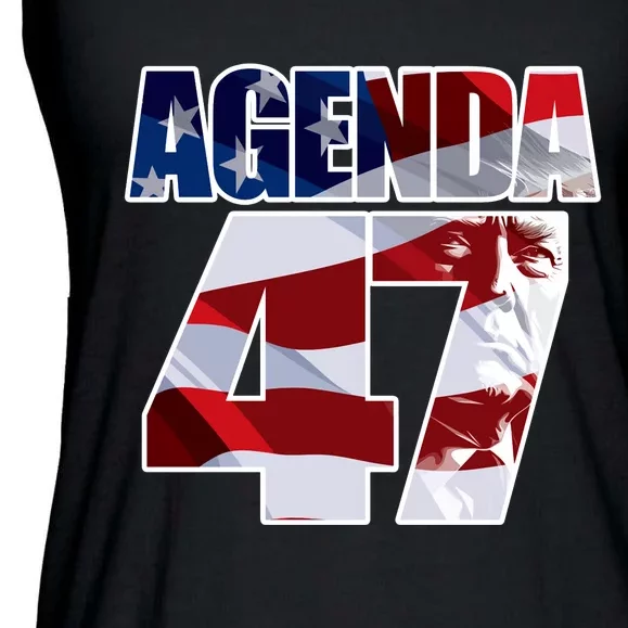 Agenda 47 Patriotic Trump Re Election Campaign Design Ladies Essential Flowy Tank