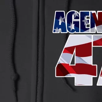 Agenda 47 Patriotic Trump Re Election Campaign Design Full Zip Hoodie