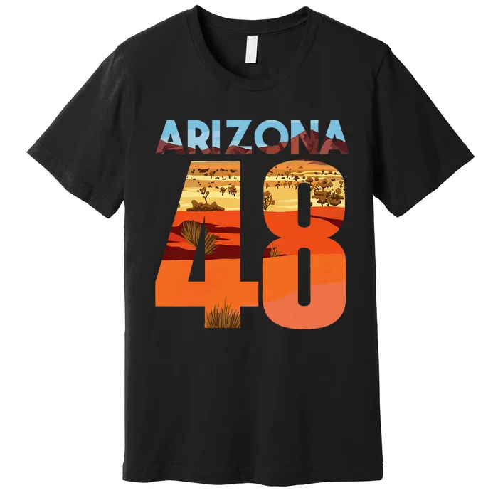 Arizona 48th State Souvenir Arizona 48 Cactus Premium T-Shirt