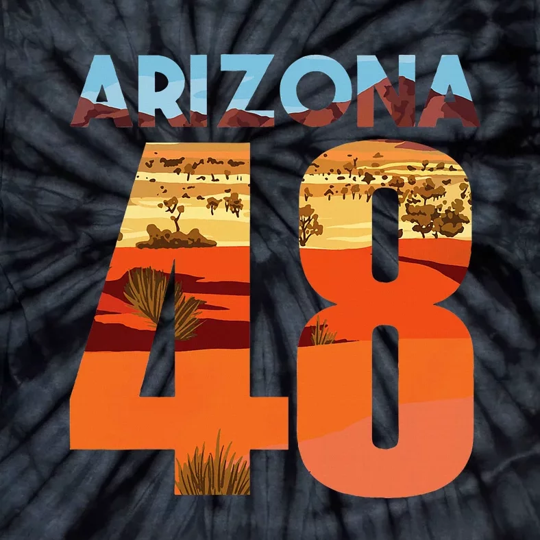 Arizona 48th State Souvenir Arizona 48 Cactus Tie-Dye T-Shirt