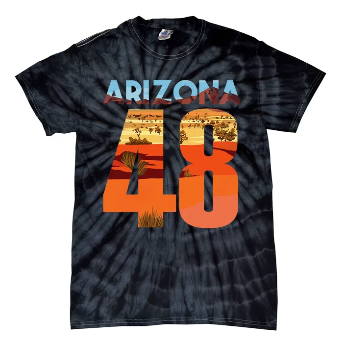 Arizona 48th State Souvenir Arizona 48 Cactus Tie-Dye T-Shirt