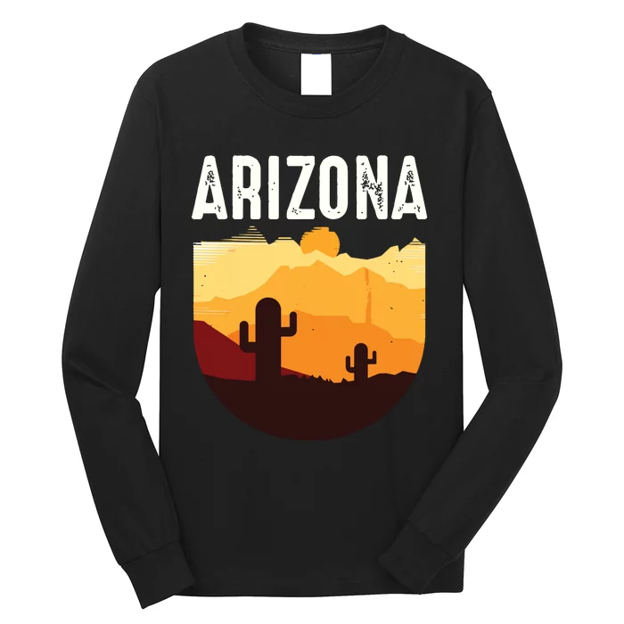 Arizona 48th State Landscape Cactus Long Sleeve Shirt