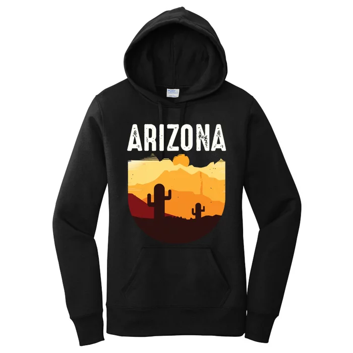 Arizona 48th State Landscape Cactus Women's Pullover Hoodie