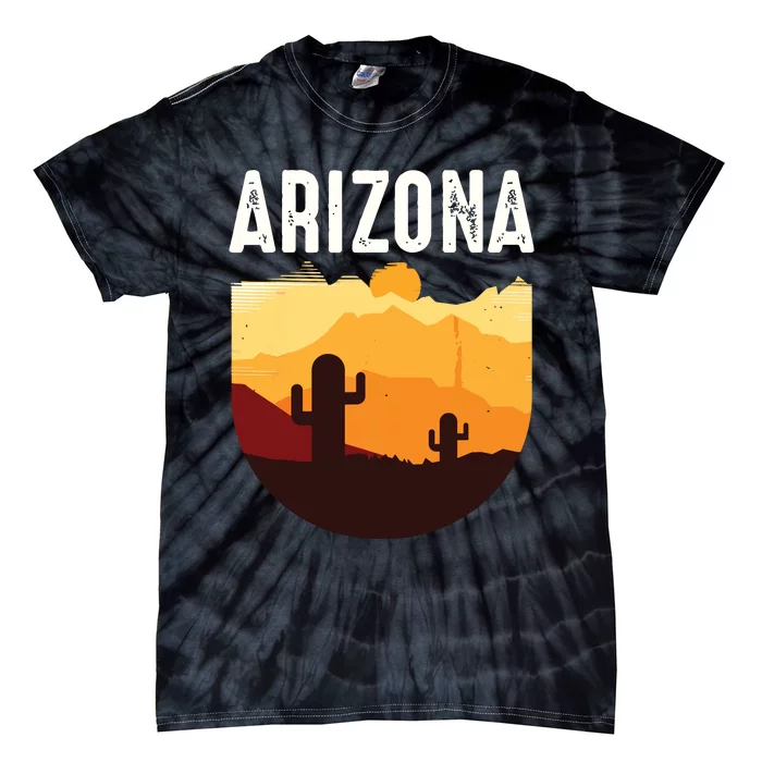 Arizona 48th State Landscape Cactus Tie-Dye T-Shirt