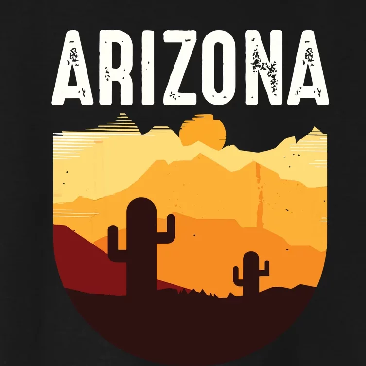 Arizona 48th State Landscape Cactus Women's Crop Top Tee