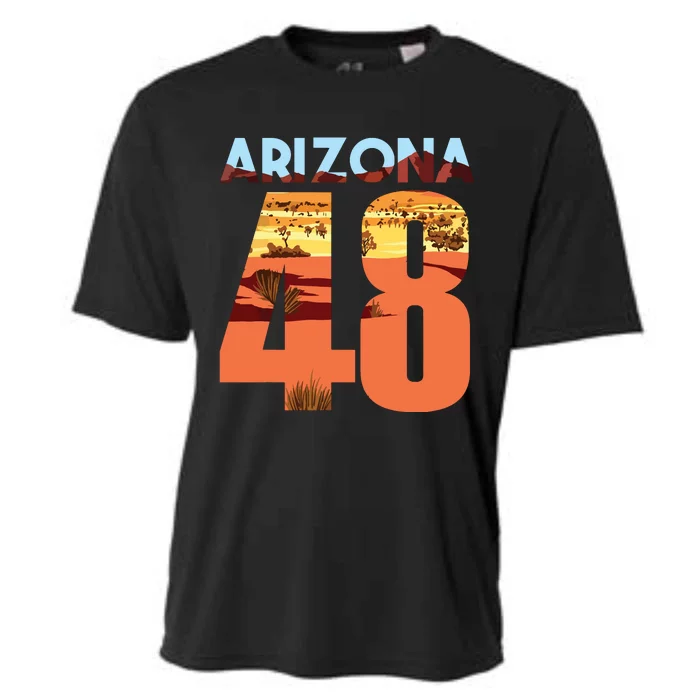 Arizona 48th State Souvenir Arizona 48 Cactus Cooling Performance Crew T-Shirt