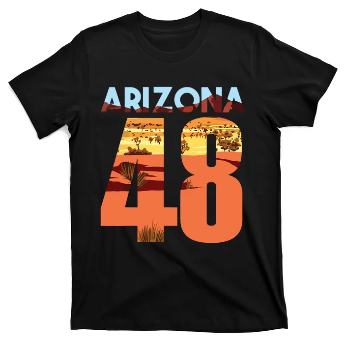 Arizona 48th State Souvenir Arizona 48 Cactus T-Shirt