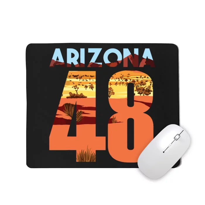 Arizona 48th State Souvenir Arizona 48 Cactus Mousepad