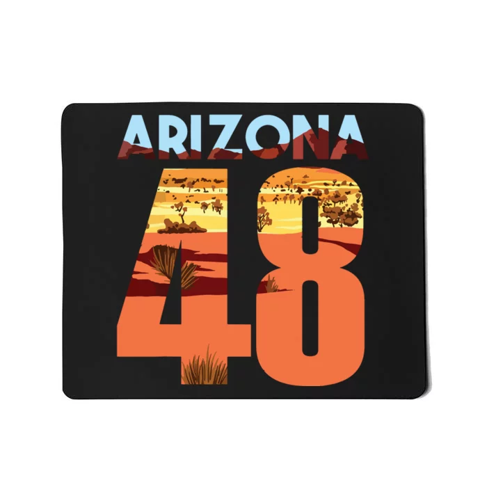 Arizona 48th State Souvenir Arizona 48 Cactus Mousepad