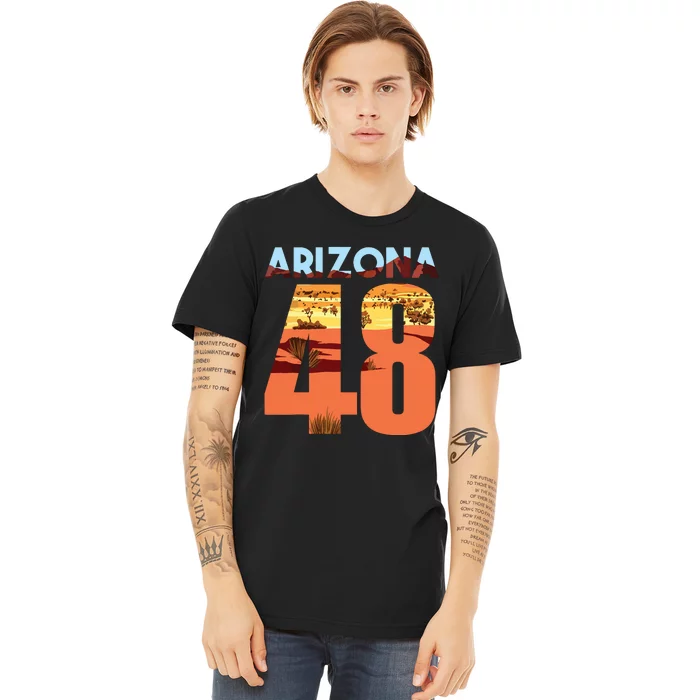 Arizona 48th State Souvenir Arizona 48 Cactus Premium T-Shirt