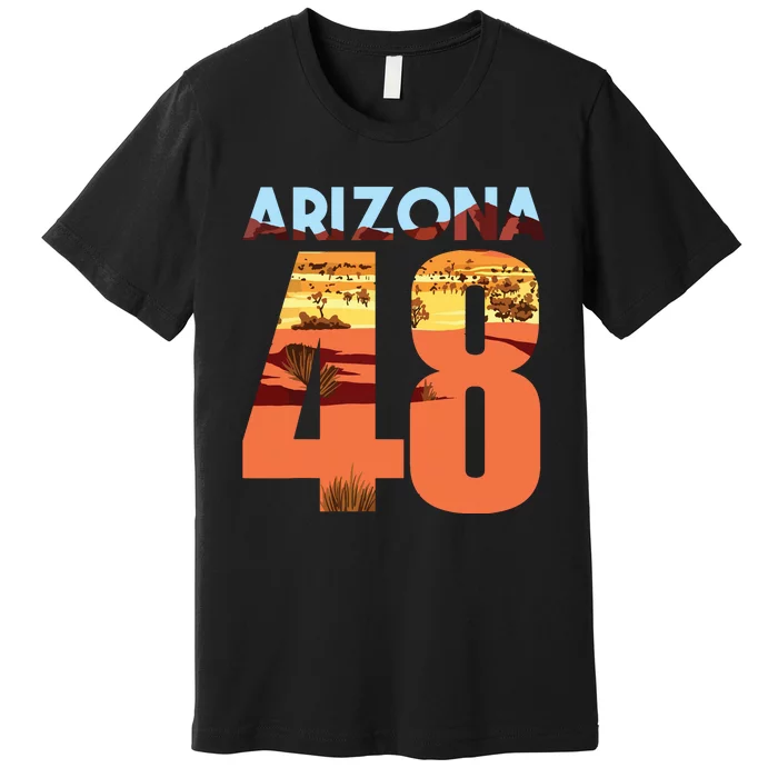 Arizona 48th State Souvenir Arizona 48 Cactus Premium T-Shirt