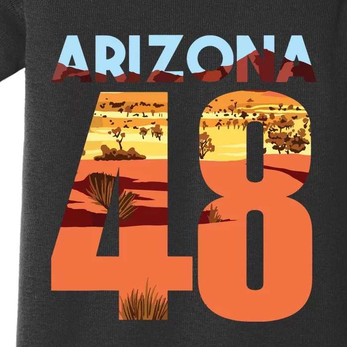 Arizona 48th State Souvenir Arizona 48 Cactus Baby Bodysuit