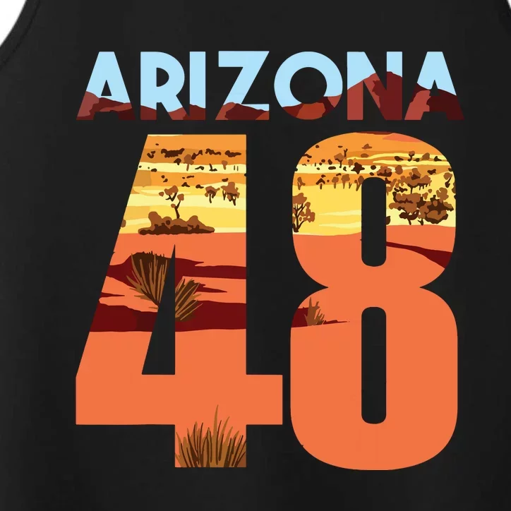 Arizona 48th State Souvenir Arizona 48 Cactus Performance Tank