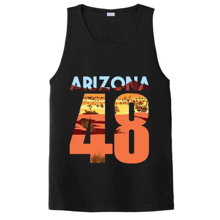 Arizona 48th State Souvenir Arizona 48 Cactus Performance Tank