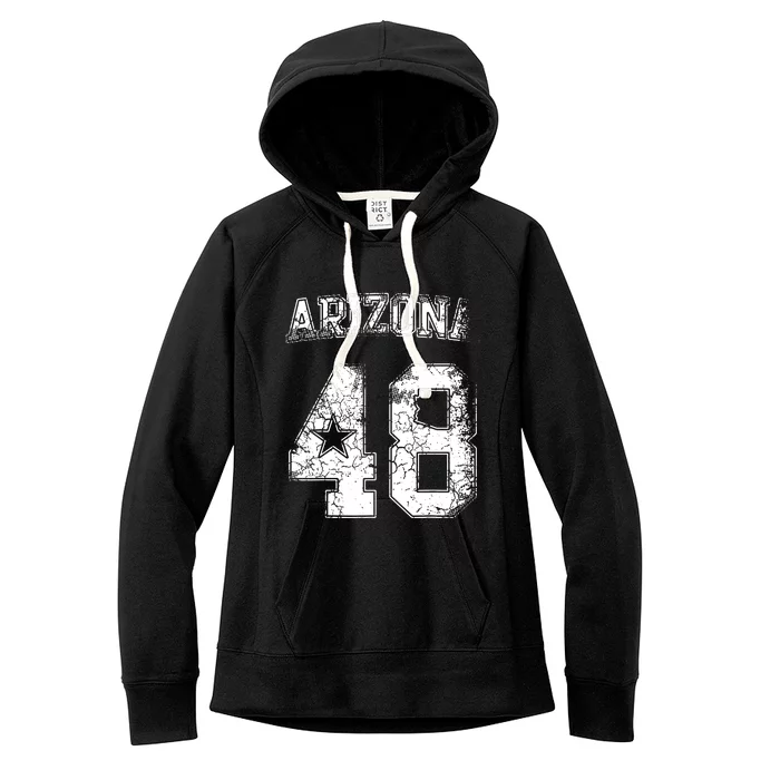 Arizona 48th State Arizonian Family Home Vintage Distressed Women's Fleece Hoodie