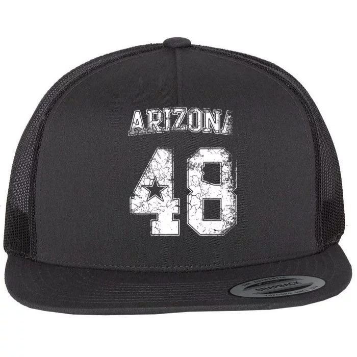 Arizona 48th State Arizonian Family Home Vintage Distressed Flat Bill Trucker Hat