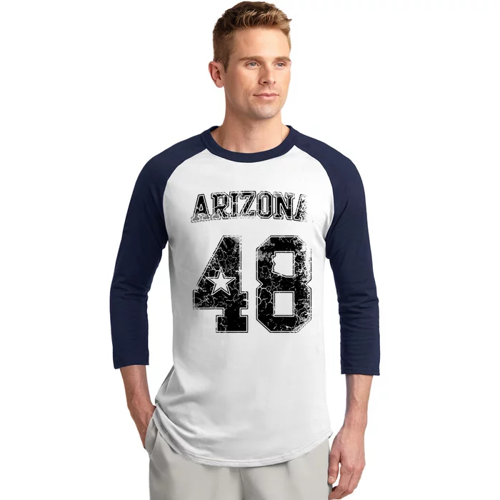 Arizona 48th State Arizonian Family Home Vintage Distressed Baseball Sleeve Shirt