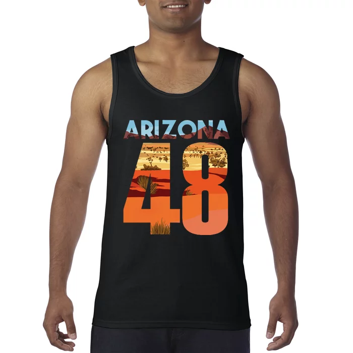 Arizona 48th State Souvenir Arizona 48 Cactus Tank Top