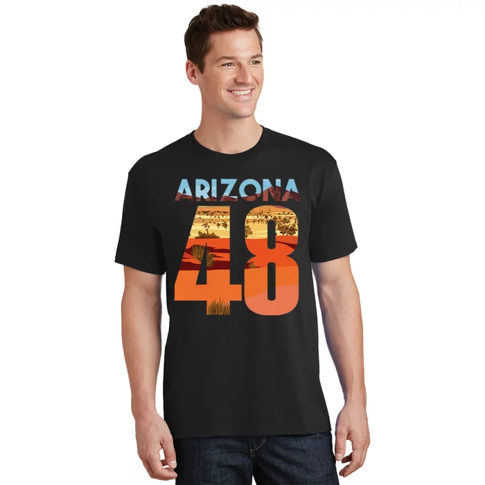 Arizona 48th State Souvenir Arizona 48 Cactus T-Shirt