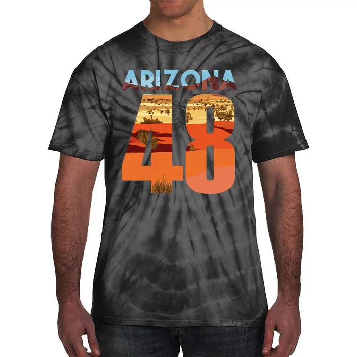 Arizona 48th State Souvenir Arizona 48 Cactus Tie-Dye T-Shirt