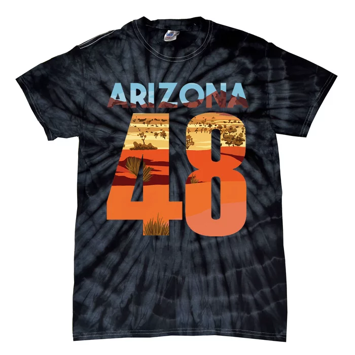 Arizona 48th State Souvenir Arizona 48 Cactus Tie-Dye T-Shirt