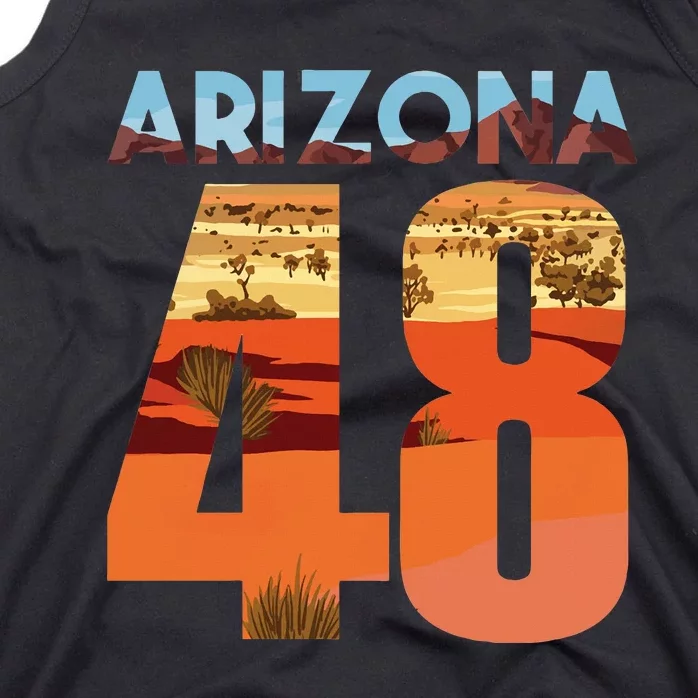 Arizona 48th State Souvenir Arizona 48 Cactus Tank Top