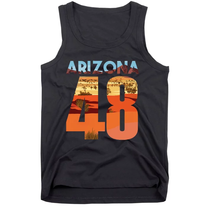 Arizona 48th State Souvenir Arizona 48 Cactus Tank Top