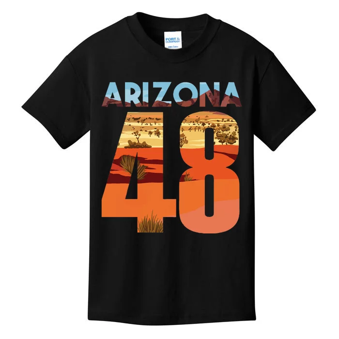 Arizona 48th State Souvenir Arizona 48 Cactus Kids T-Shirt