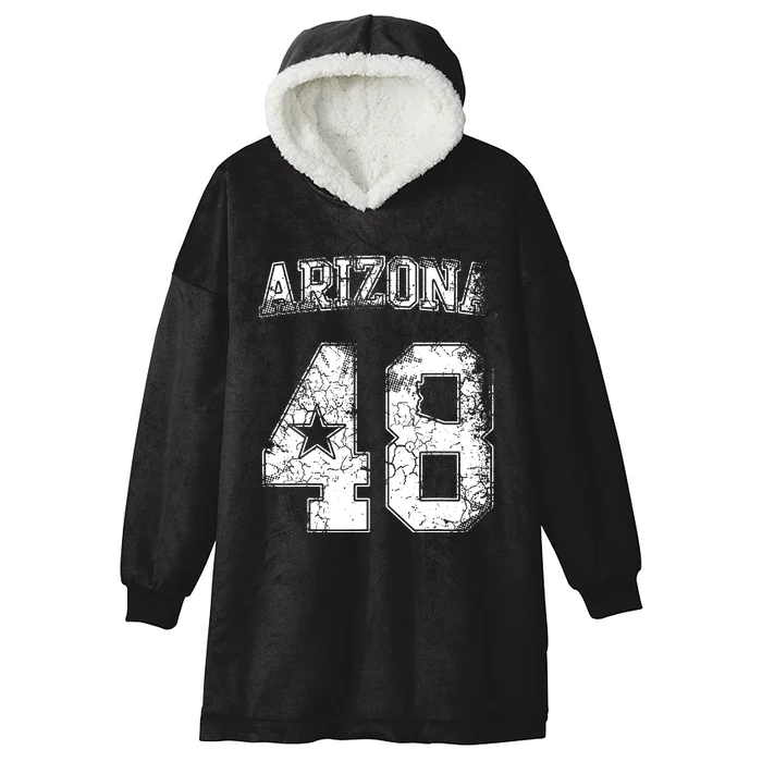 Arizona 48th State Arizonian Family Home Vintage Distressed Hooded Wearable Blanket