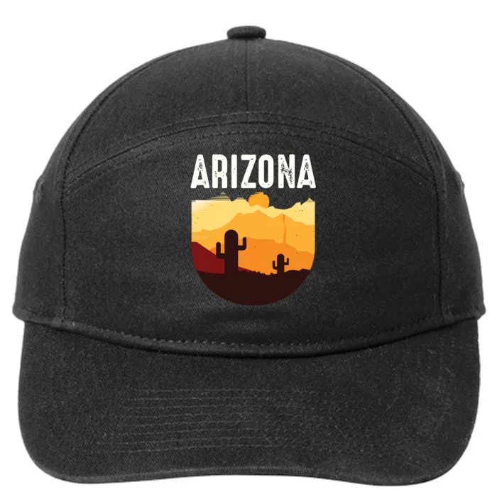 Arizona 48th State Landscape Cactus For Women 7-Panel Snapback Hat