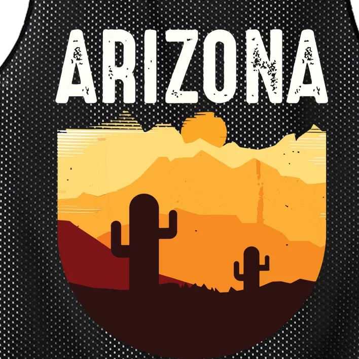 Arizona 48th State Landscape Cactus For Women Mesh Reversible Basketball Jersey Tank