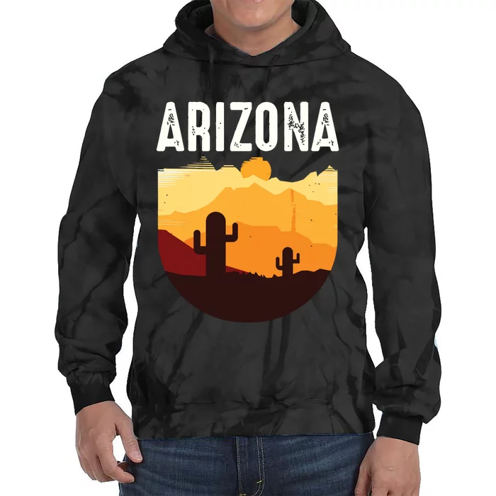 Arizona 48th State Landscape Cactus For Women Tie Dye Hoodie