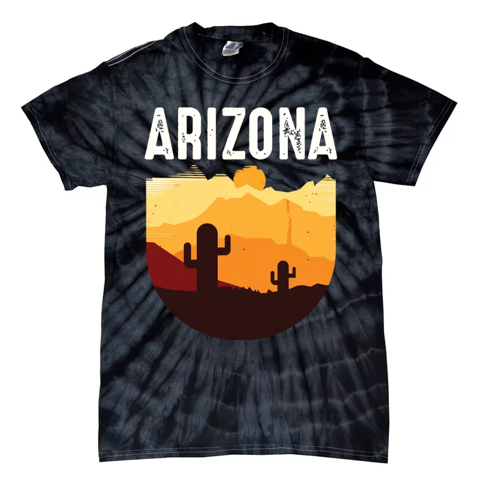 Arizona 48th State Landscape Cactus For Women Tie-Dye T-Shirt