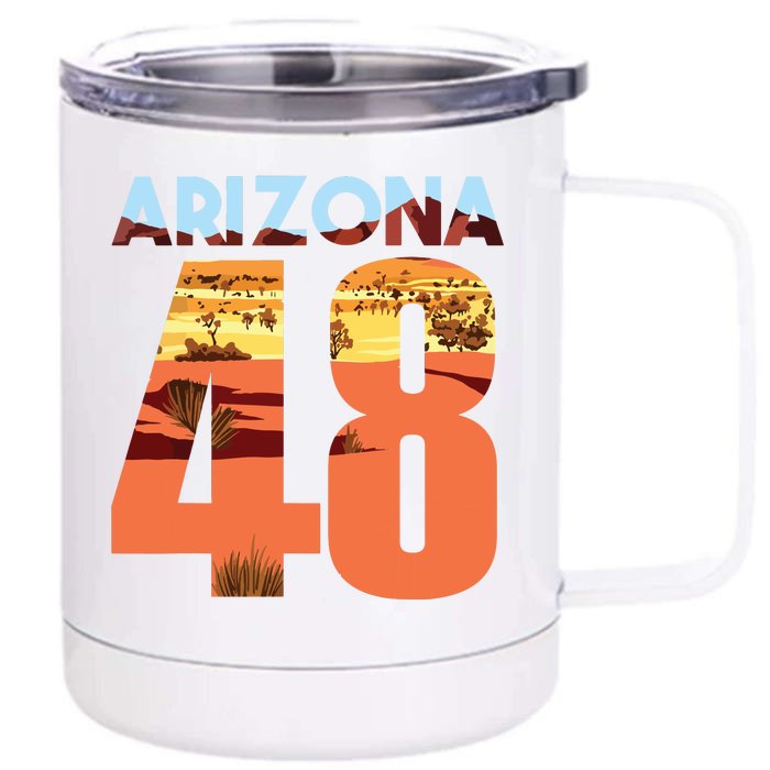 Arizona 48th State Souvenir Arizona 48 Cactus For Women Front & Back 12oz Stainless Steel Tumbler Cup