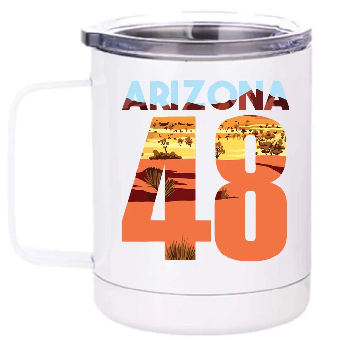 Arizona 48th State Souvenir Arizona 48 Cactus For Women Front & Back 12oz Stainless Steel Tumbler Cup