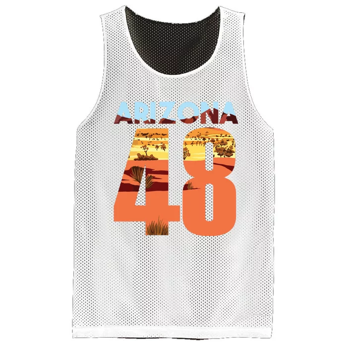 Arizona 48th State Souvenir Arizona 48 Cactus For Women Mesh Reversible Basketball Jersey Tank