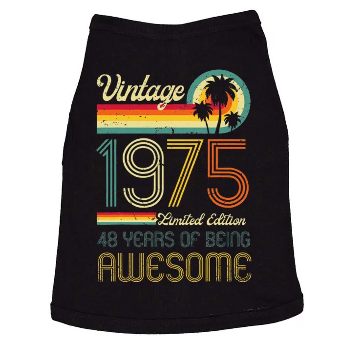 Awesome 48 Years Old 48th Birthday Sunset Vintage 1975 Doggie Tank