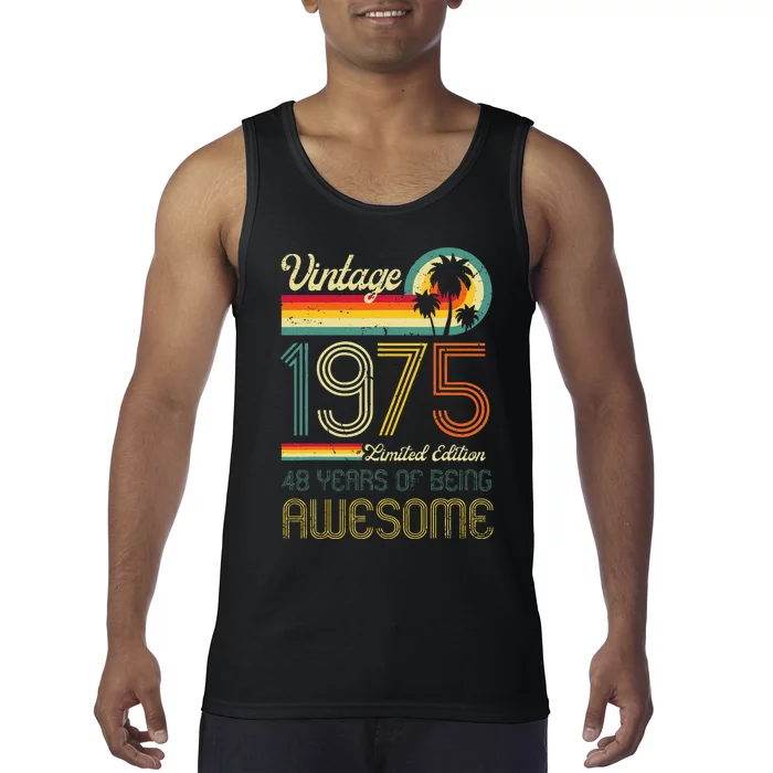 Awesome 48 Years Old 48th Birthday Sunset Vintage 1975 Tank Top