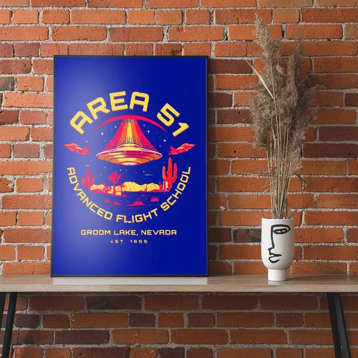 Area 51 Advanced Flight School Groom Lake Nevada Ufo Alien Poster