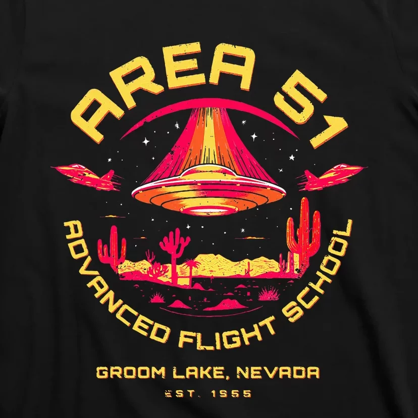 Area 51 Advanced Flight School Groom Lake Nevada Ufo Alien T-Shirt