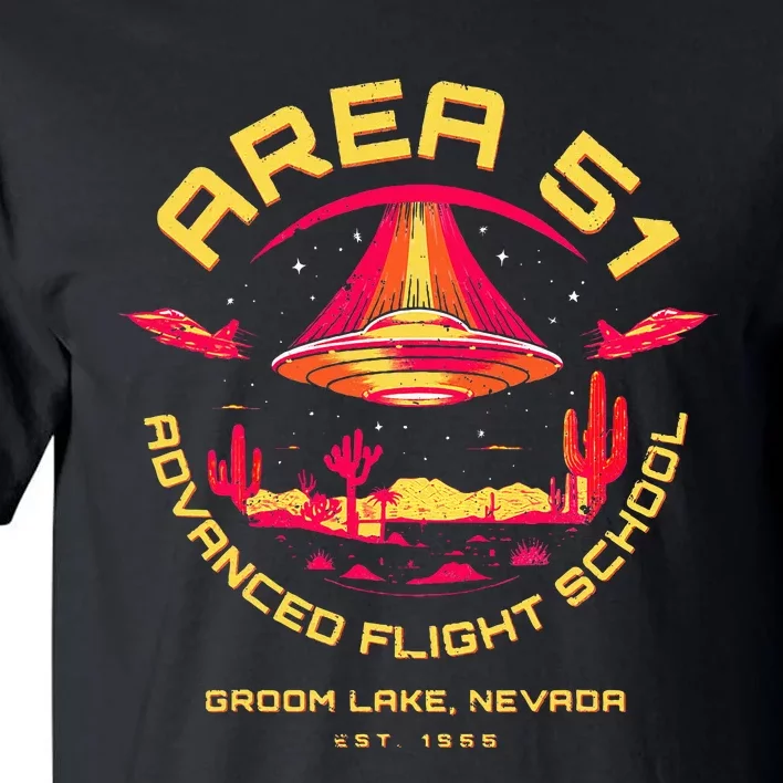 Area 51 Advanced Flight School Groom Lake Nevada Ufo Alien Tall T-Shirt