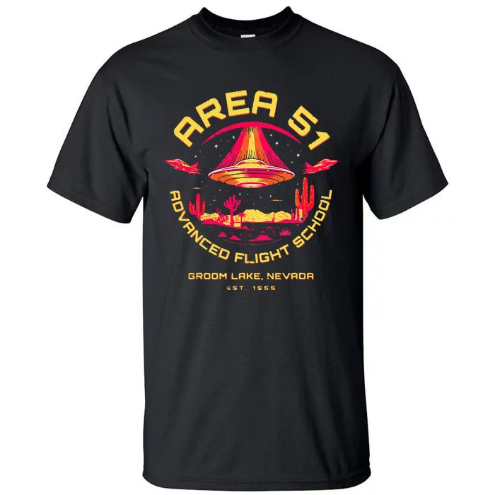 Area 51 Advanced Flight School Groom Lake Nevada Ufo Alien Tall T-Shirt